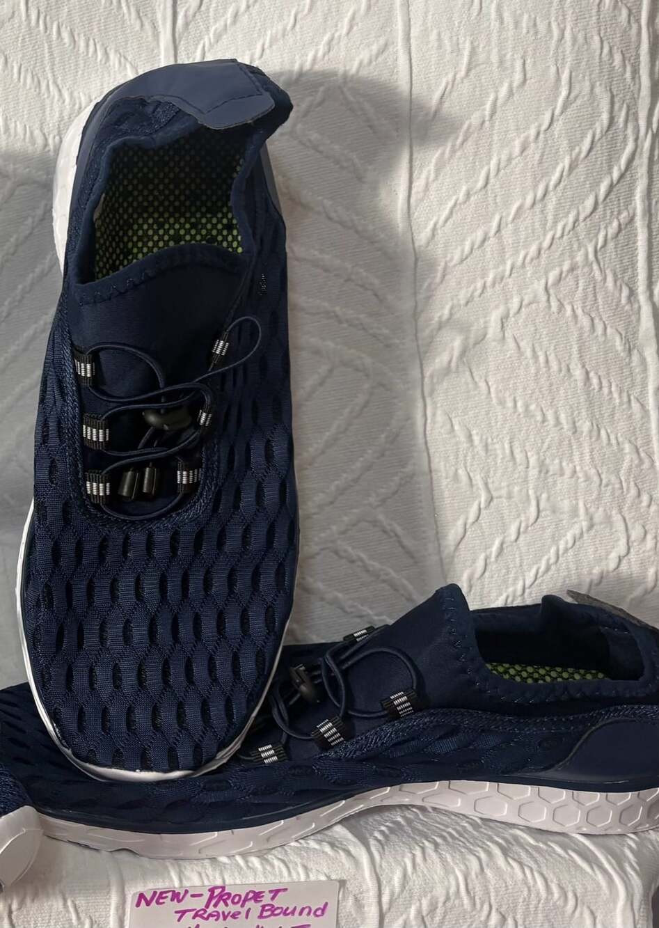 Propet TravelBound Navy Blue Mesh Sneaker Shoes